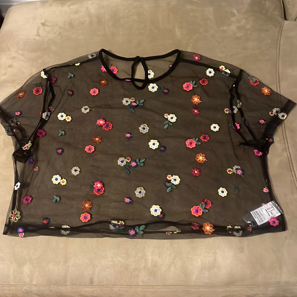 Sheer flowered top